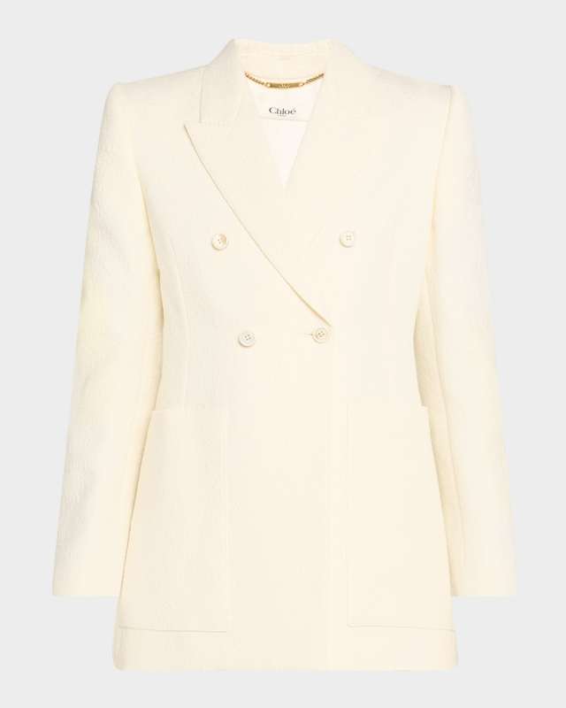 Paisley Jacquard Double-Breasted Jacket